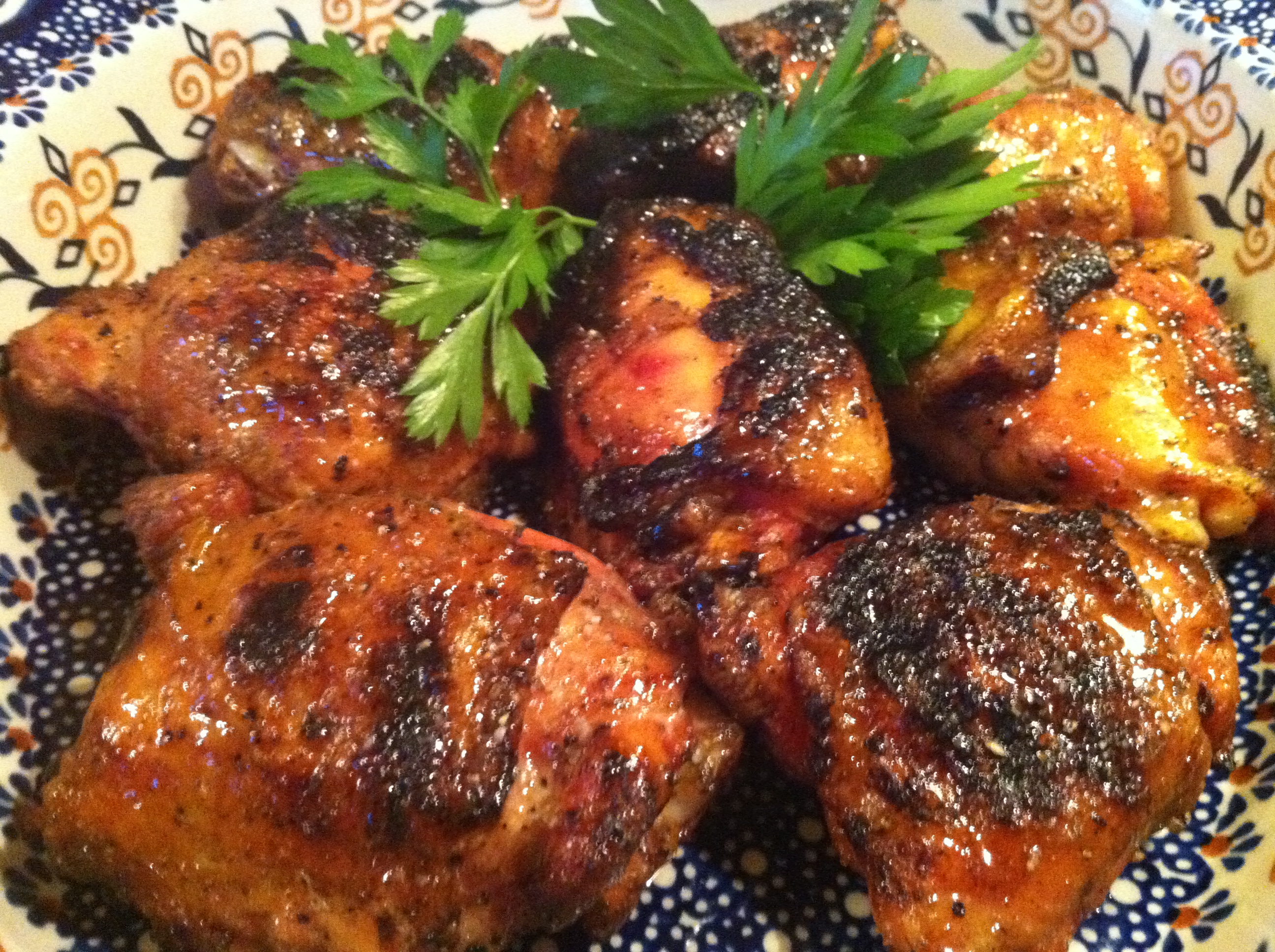 Maple crusted sweet and savory grilled chicken