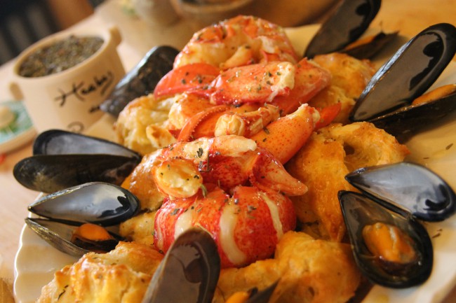 Lobster Gougères with Atlantic Mussels