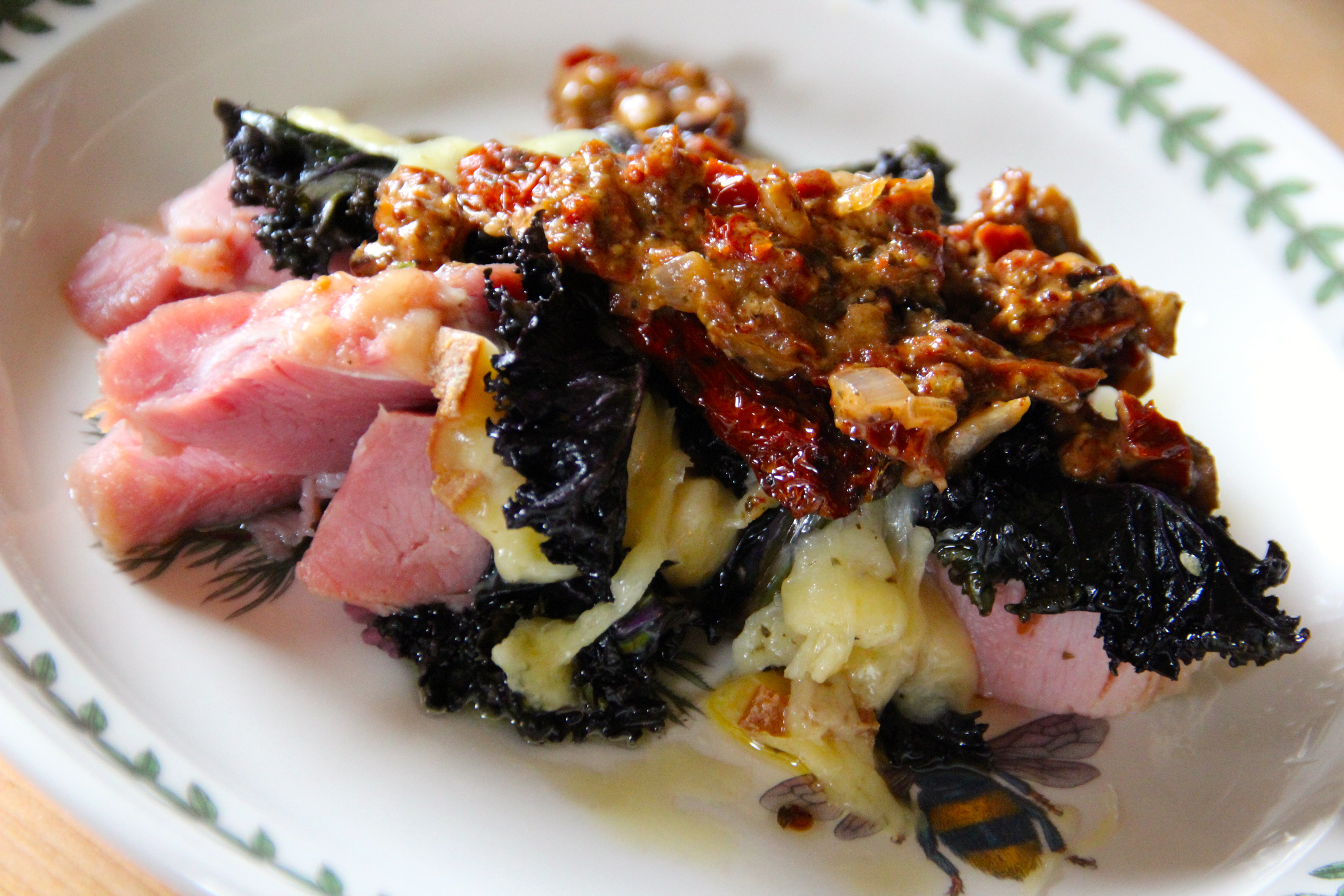 pork, ham, kale cheese traditional French recipe