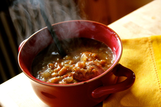 Soupe a L'Oignon et Porc